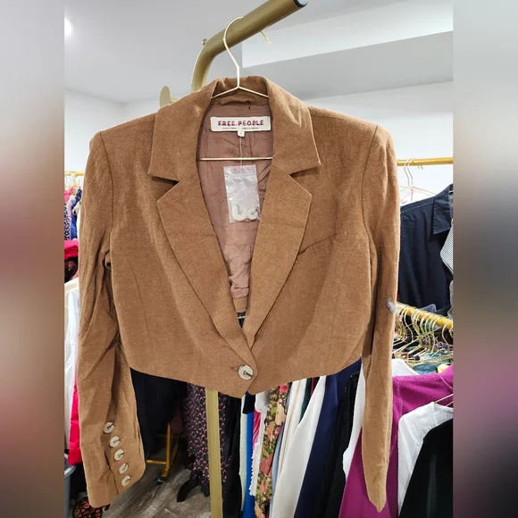 Free People Coco Cropped Blazer NWT MSRP $148 - Picture 2 of 6